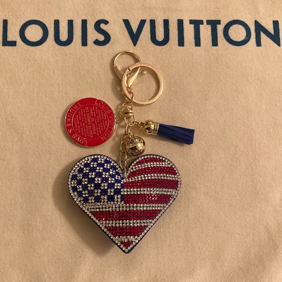 Boutique Unbranded Handbags - Patriotic Flag Heart Upcycled Louis Vuitton Charm Purse Charm/Keychain NWOT